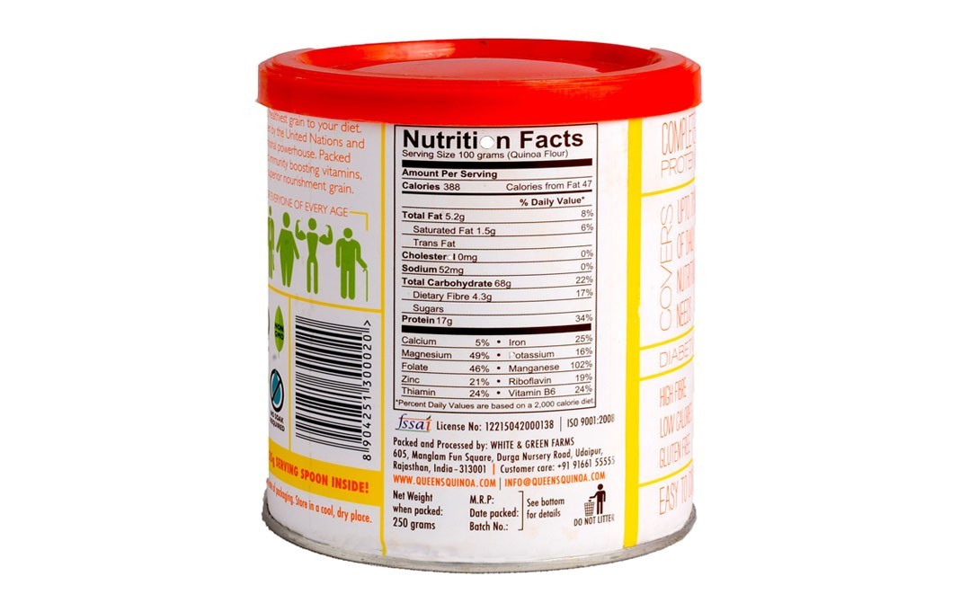 Queen's Quinoa Flour    Tin  250 grams